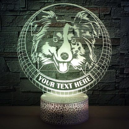 Australian Shepherd Personalized 3D Night Light Lamp, Custom Dog Lovers Decor Gift White