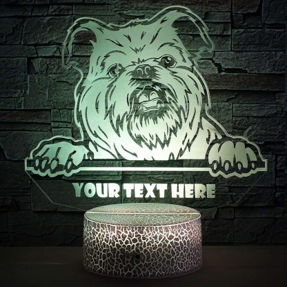 Brussels Griffon Personalized 3D Night Light Lamp, Custom Dog Lovers Decor Gift White