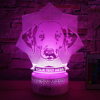 Dalmatian Personalized 3D Night Light Lamp, Custom Dog Lovers Decor Gift Purple