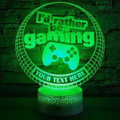 Gaming Personalized 3D Night Light Lamp, Custom Pro Gamers Decor Gift Green