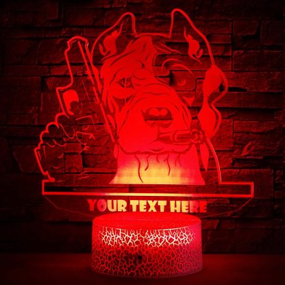 Pitbull Personalized 3D Night Light Lamp, Custom Dog Lovers Desk Decor Gift Red