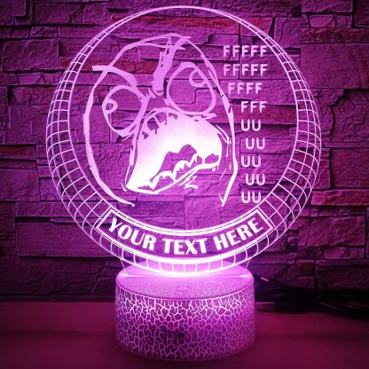 Rage Guy MEME Personalized 3D Night Light Lamp, Custom Desk Decor Gift Purple