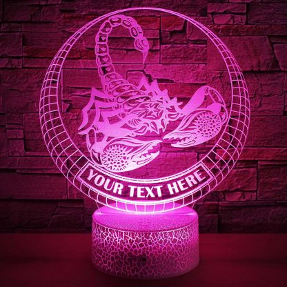Scorpio Zodiac Sign Personalized 3D Night Light Lamp, Custom Astrology Scorpion Decor Gift Purple