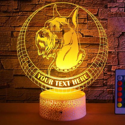 Scottish Terrier Personalized 3D Night Light Lamp, Custom Dog Lovers Decor Gift Yellow