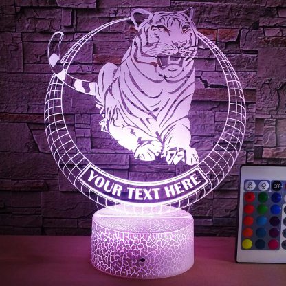 Tiger Personalized 3D Night Light Lamp, Custom Desk Decor Gift White