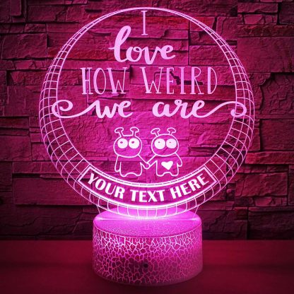 Weird Friends Personalized 3D Night Light Lamp, Custom Friendship Decor Gift Purple