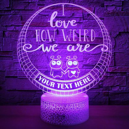 Weird Friends Personalized 3D Night Light Lamp, Custom Friendship Decor Gift Violet