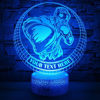 Boxer Personalized 3D Night Light Lamp, Custom Boxing Enthusiasts & Club Owners Decor Gift Blue