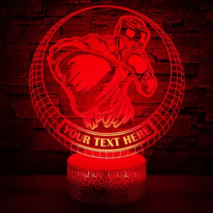 Boxer Personalized 3D Night Light Lamp, Custom Boxing Enthusiasts & Club Owners Decor Gift Red