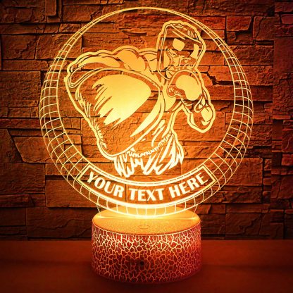Boxer Personalized 3D Night Light Lamp, Custom Boxing Enthusiasts & Club Owners Decor Gift Yellow
