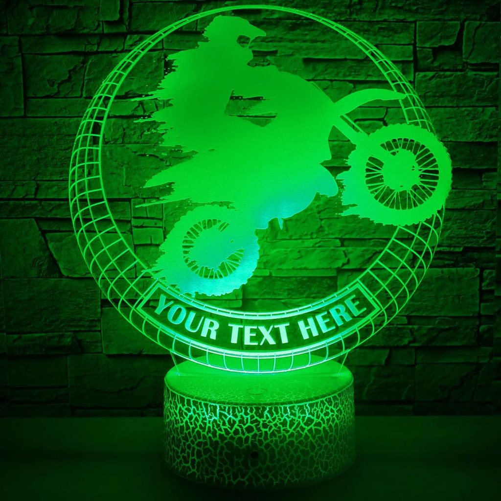 Motocross Bike Personalized 3D Night Light Lamp, Custom LED Motorcycle
