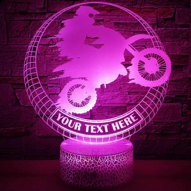 Motocross Bike Personalized 3D Night Light Lamp, Custom LED Motorcycle