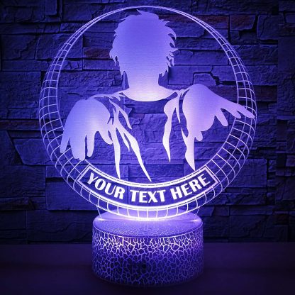 Zombie Personalized 3D Night Light Lamp, Custom Halloween Sign Desk Decor Gift Blue